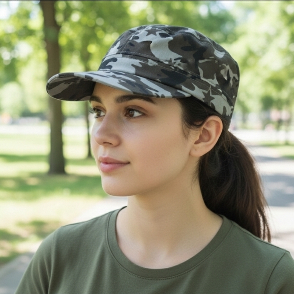 New Military Style Camo Hat Cap NWOT